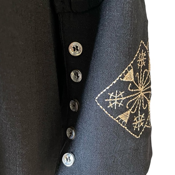 1 LEFT! 🎉❤️ Boho x Renaissance Long Black Embroidered Dress - Picture 5 of 9